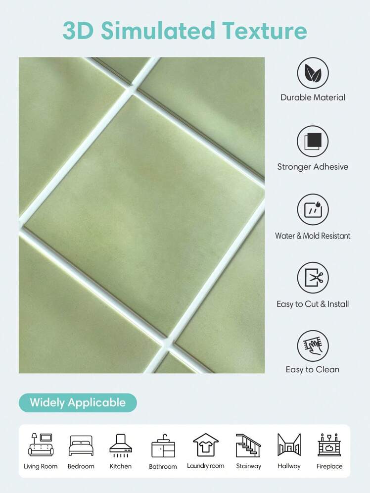 HomeDeco 3D Peel & Stick Wall Tiles