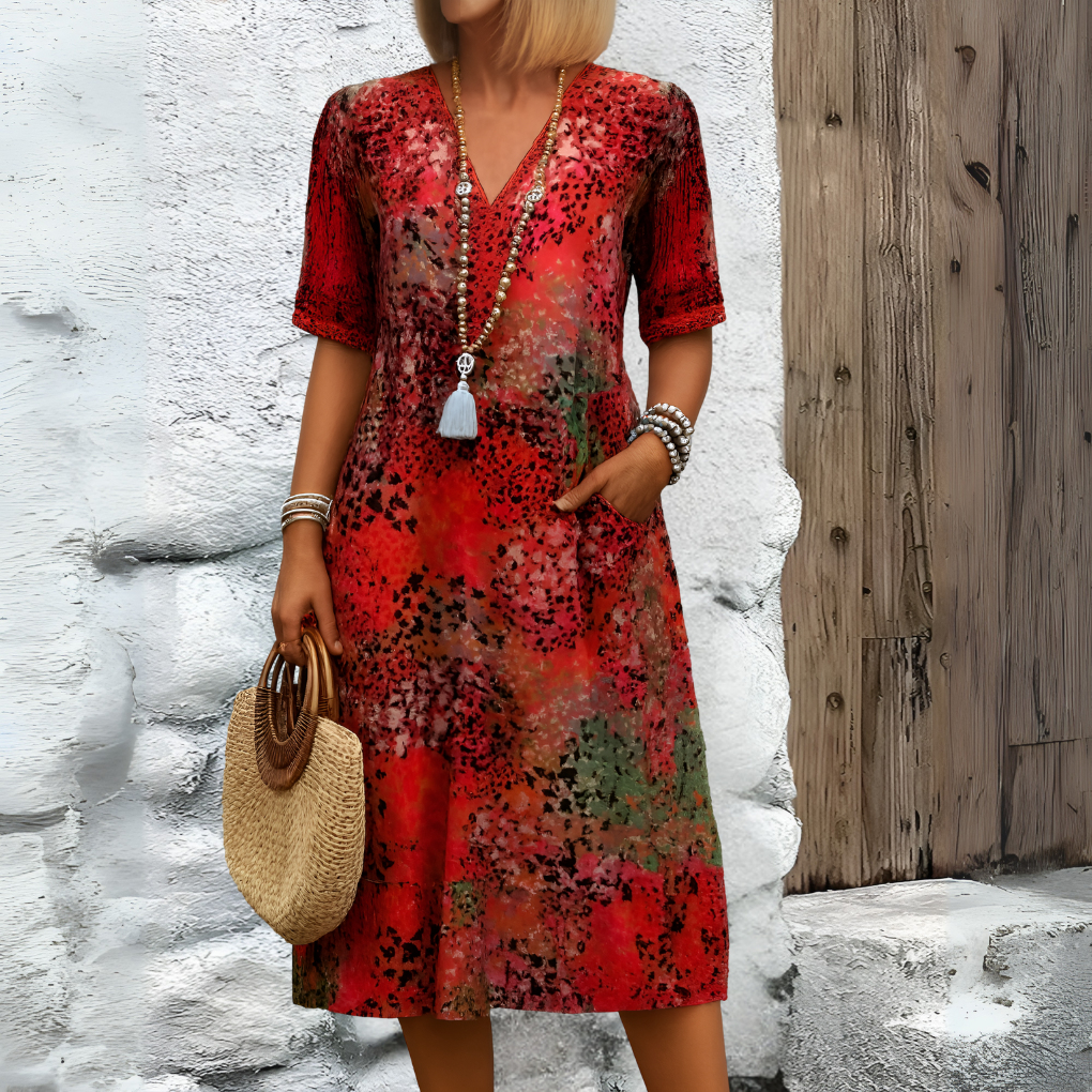 Women’s Soft V‑Neck Midi Dress