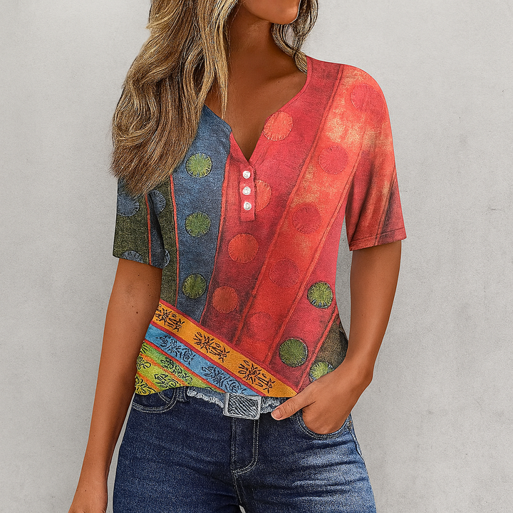 Soft Striped V Neck T Shirt