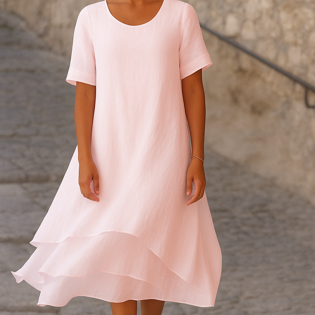 Chic Block Slit Dress Effortless Modern Elegance