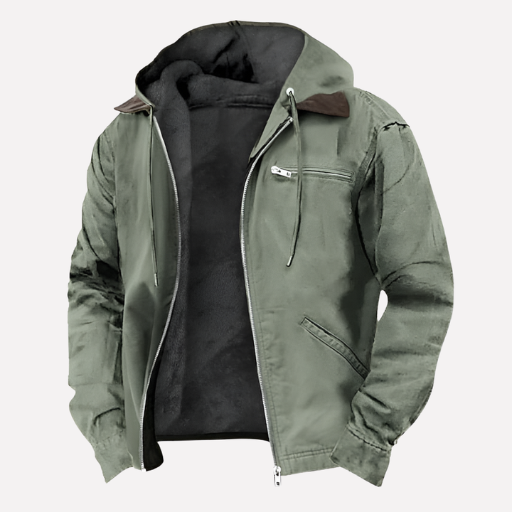 Men’s Outdoor Hooded Jacket with Zipper Pockets