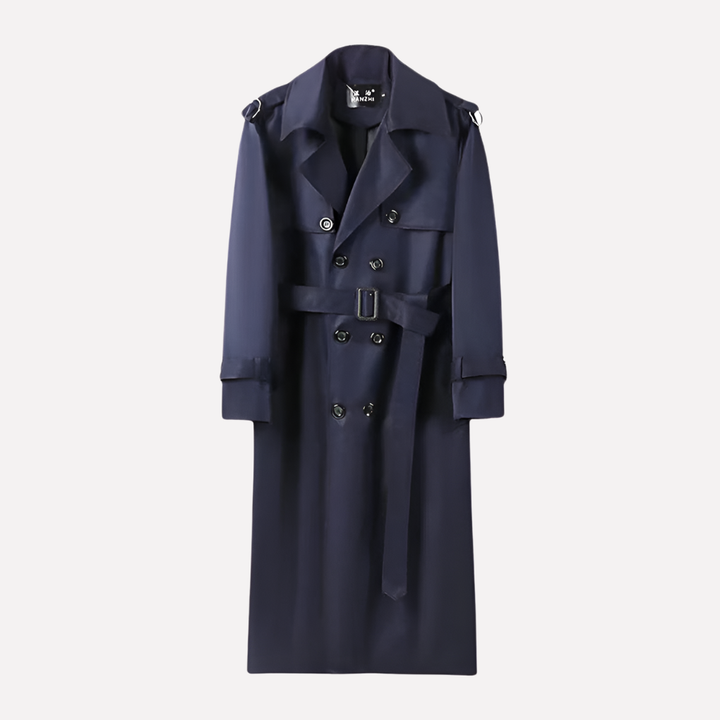 Men’s Over the Knee Belted Trench Coat