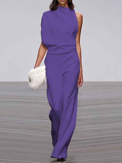 Sleeveless Jumpsuit with Open Back Effortless Elegance with a Contemporary Twist