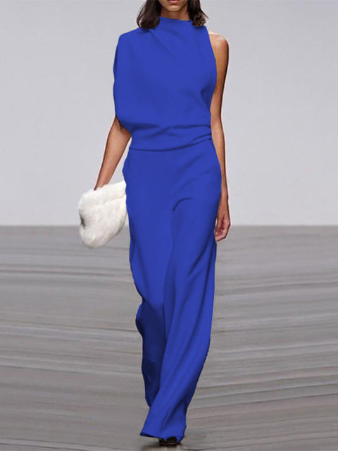 Sleeveless Jumpsuit with Open Back Effortless Elegance with a Contemporary Twist
