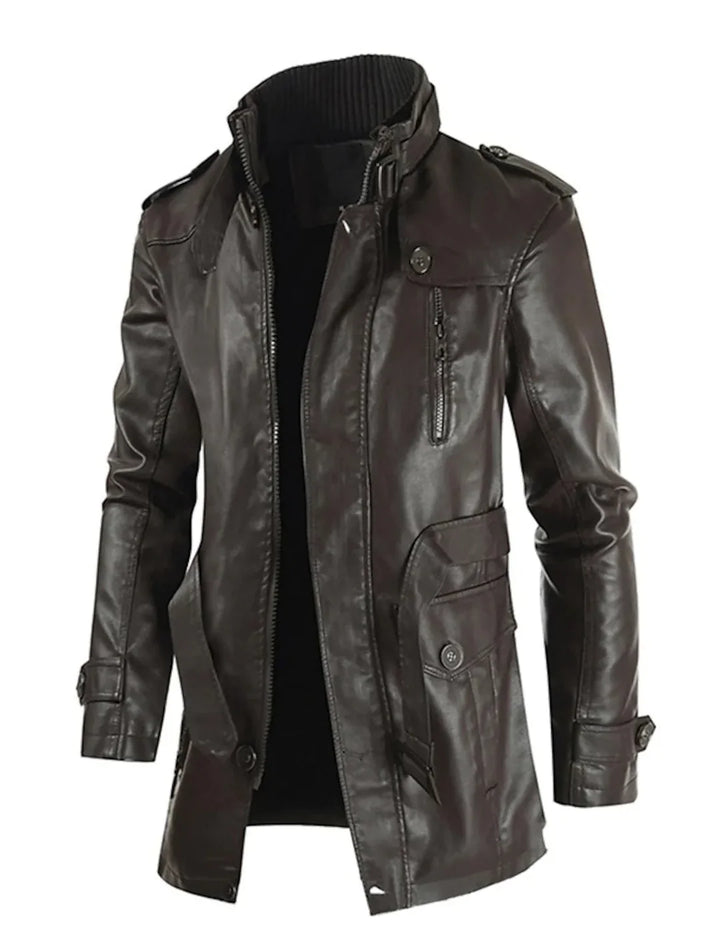 Long Leather Coat for Men