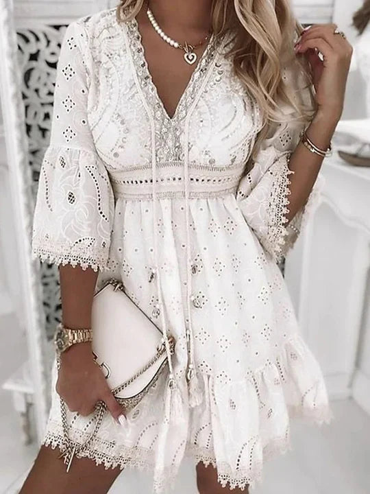 Boho Summer Dress with Embroidery