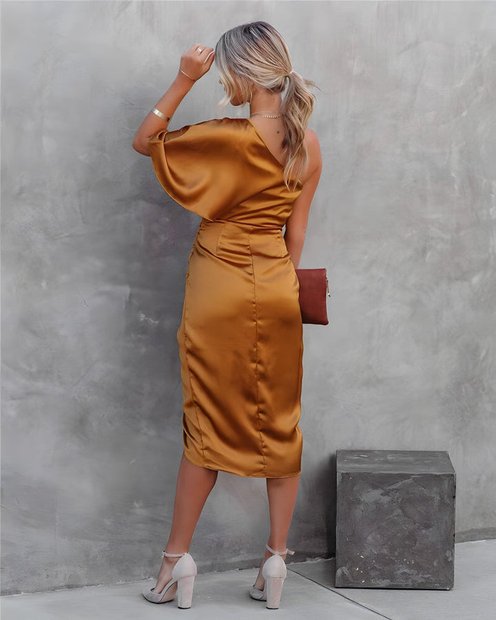 Asymmetrical Off-Shoulder Dress