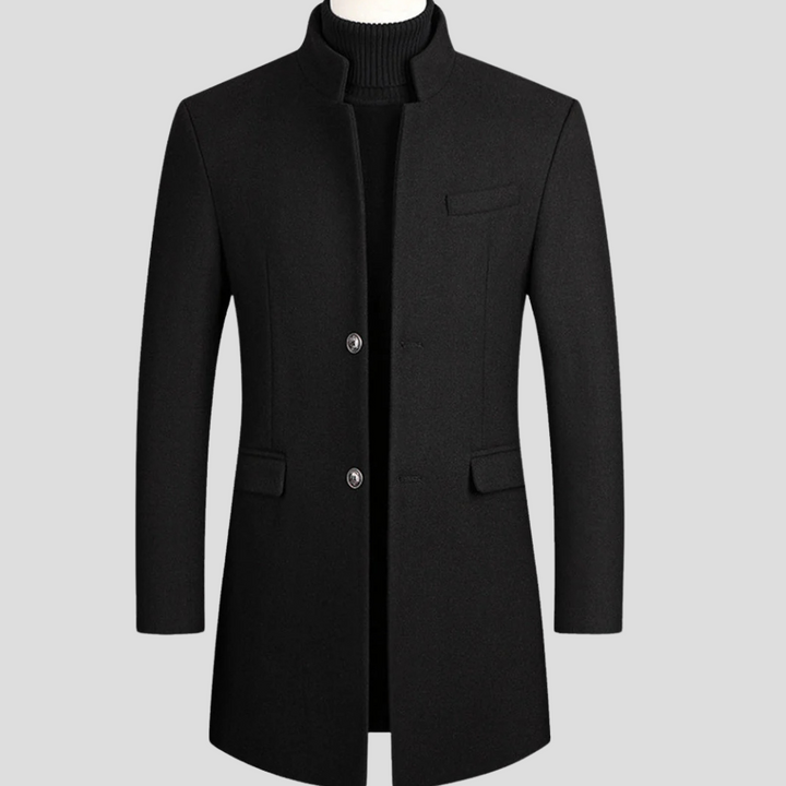 Men’s Elegant Wool-Blend Coat – Refined Classic Outerwear