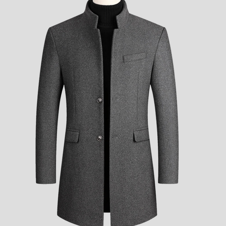 Men’s Elegant Wool-Blend Coat – Refined Classic Outerwear