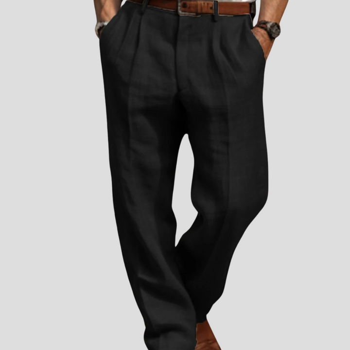 Men’s Pleated Linen Trousers – Refined Style with Casual Edge