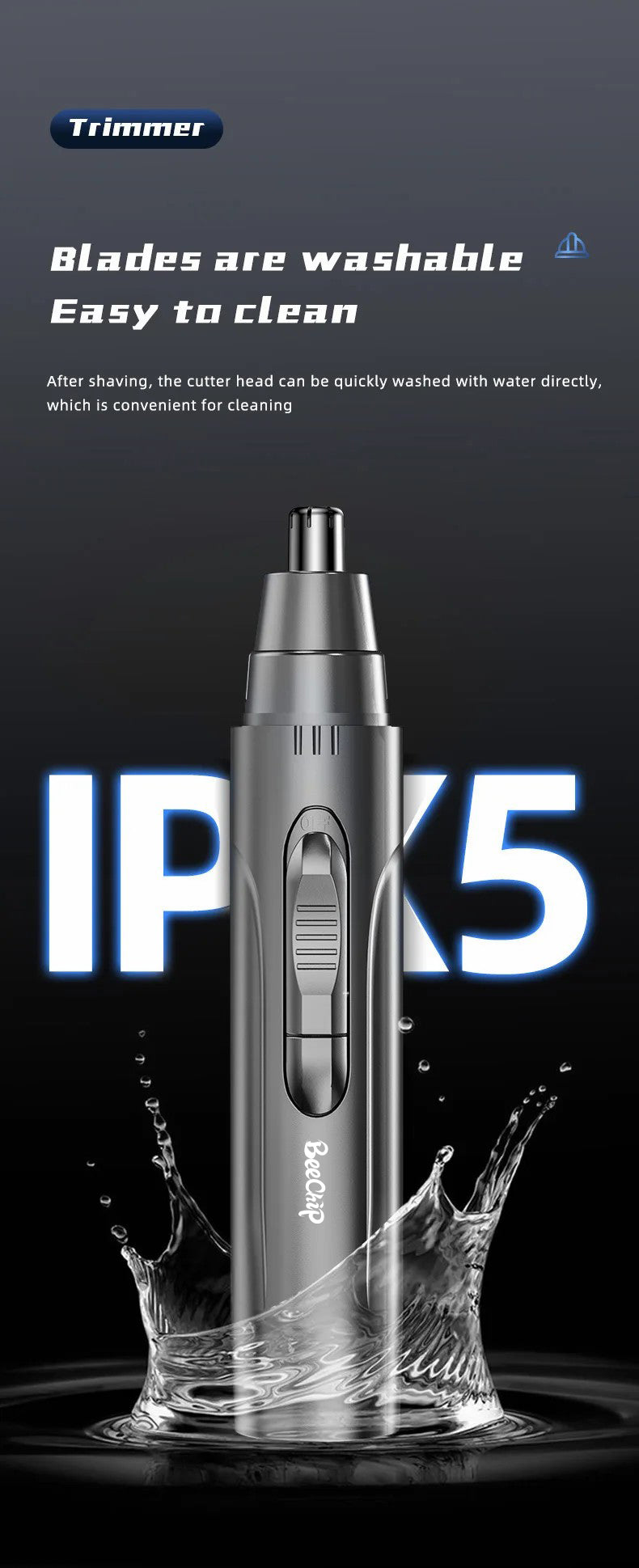 Painless Nose & Ear Hair Trimmer – Precise Grooming with Maximum Comfort