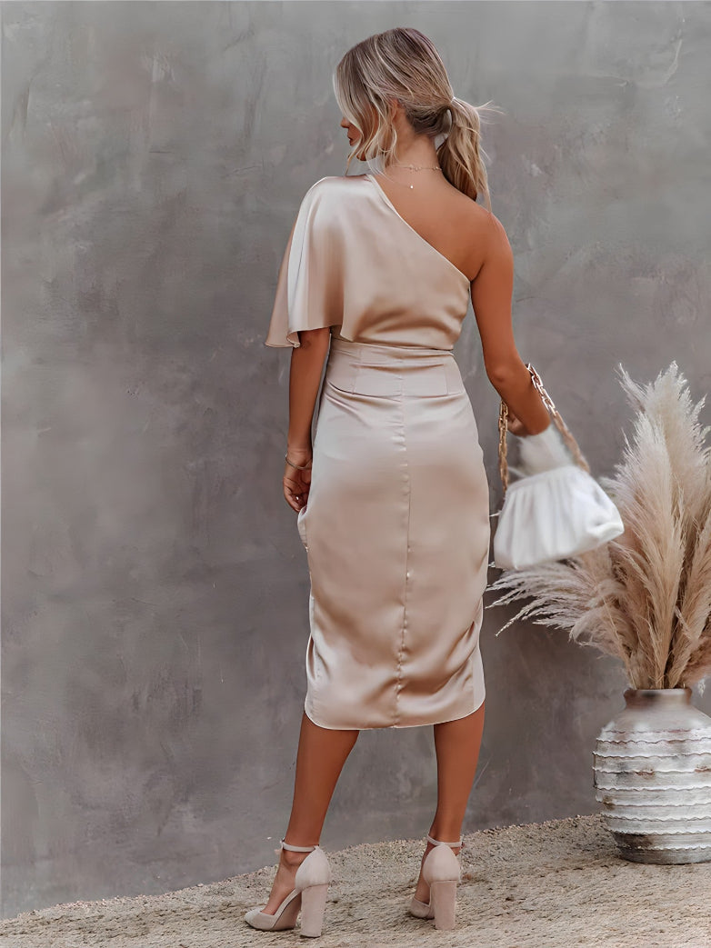 Asymmetrical Off-Shoulder Dress