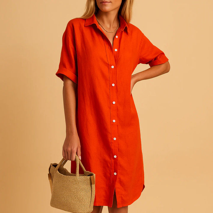 Relaxed Fit Button-Down Shirt Dress