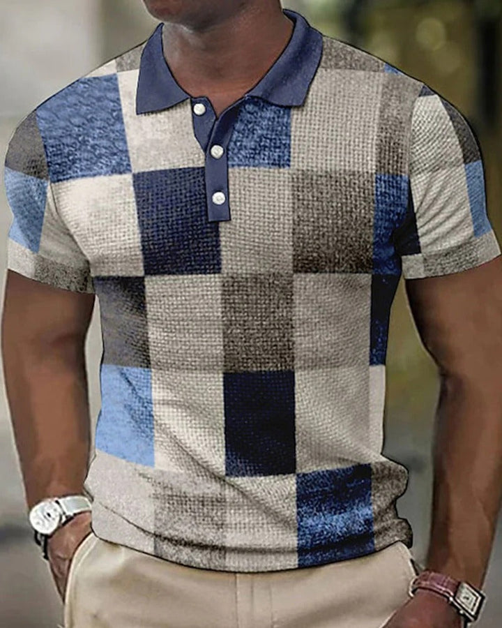 Men’s Checkered Polo Shirt – Modern Style Meets Comfort – Londonrd